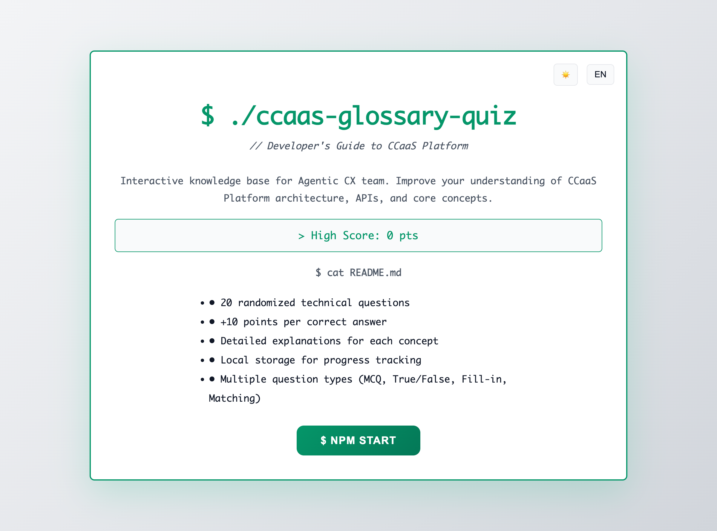 CCaaS Glossary Game
